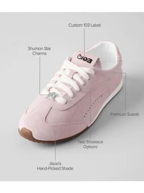 Alo + Jisoo Sunset Low Top Suede Sneakers Bloom Pink 7.5
